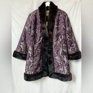 NWT. Chasing Unicorns. Band on the Run. Purple Tapestry Coat.